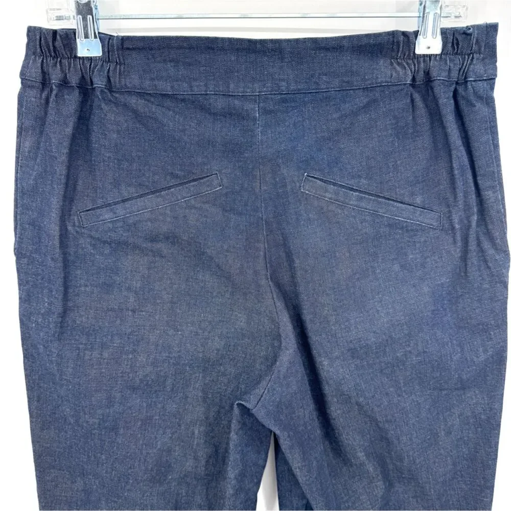 PURPLEMAROON Dark Wash Pleated Barrel Leg Jeans Pants Size M Medium